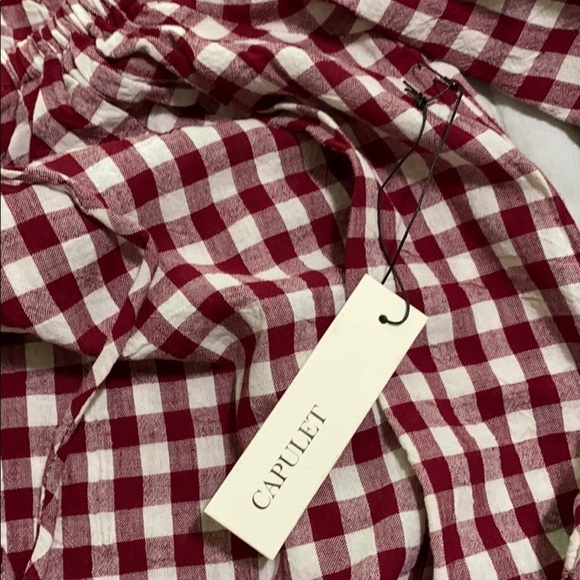 NWT CAPULET Revolve off shoulders Gingham dress SX - Picture 9 of 10